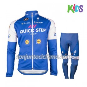 Conjunto Maillot + culotte largo ciclismo 2017 Quick-Step Floors Niños N001